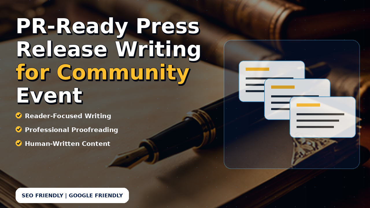 PR-Ready Press Release Writing for Community Event