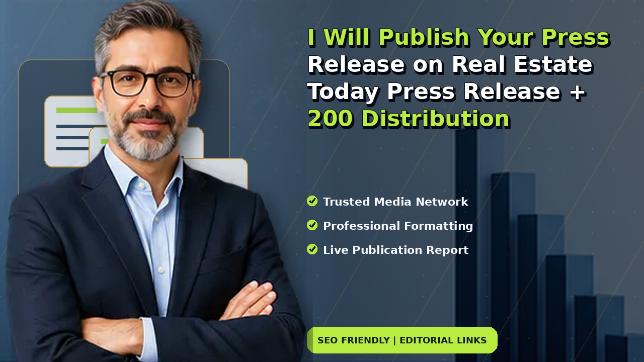 I Will Publish Your Press Release on Real Estate Today Press Release + 200 Distribution