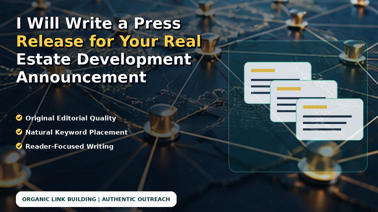 I Will Write a Press Release for Your Real Estate Development Announcement