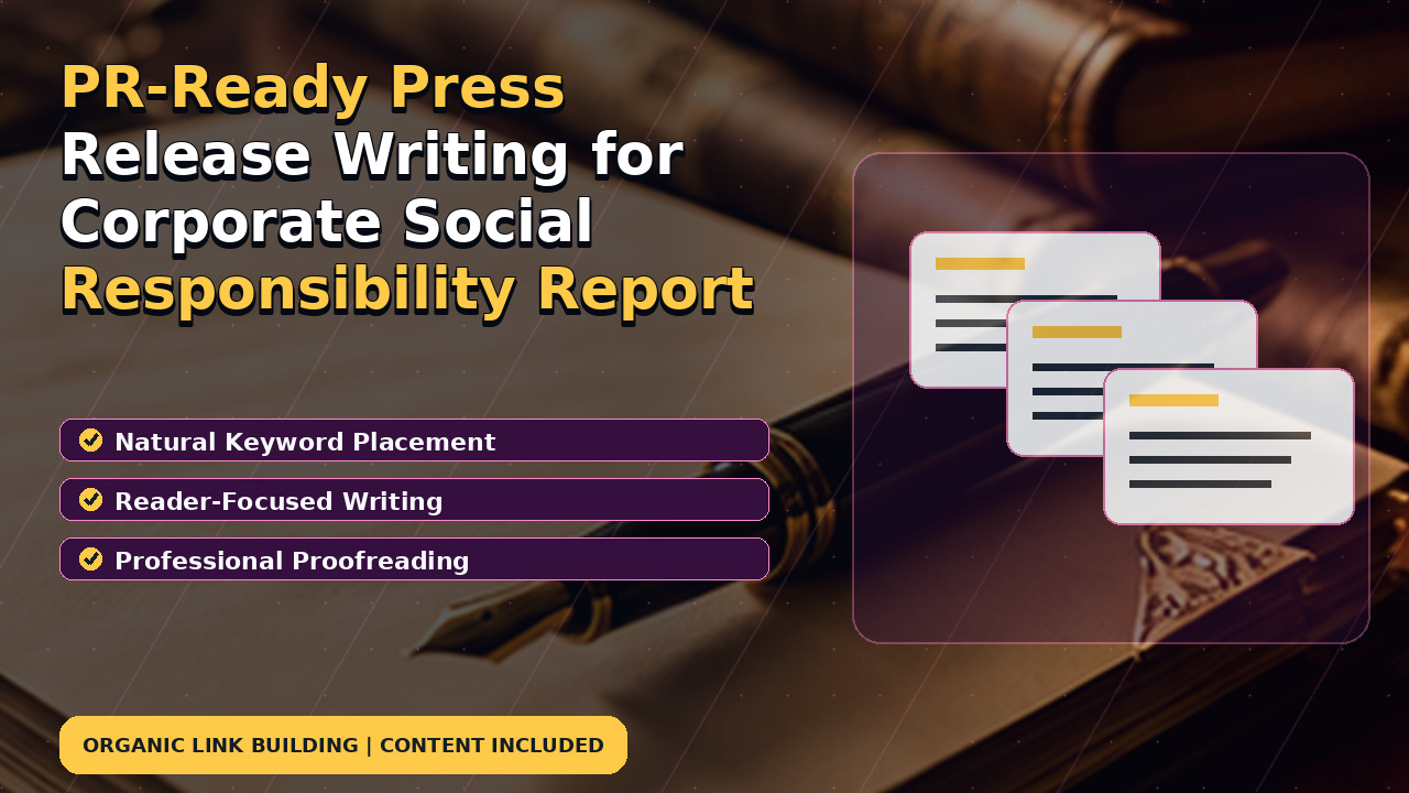 PR-Ready Press Release Writing for Corporate Social Responsibility Report