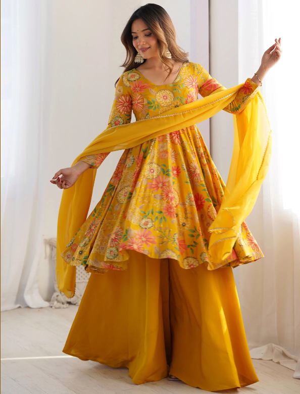 Modern Ethnic Style with Kurti for Women and Palazzo Suit