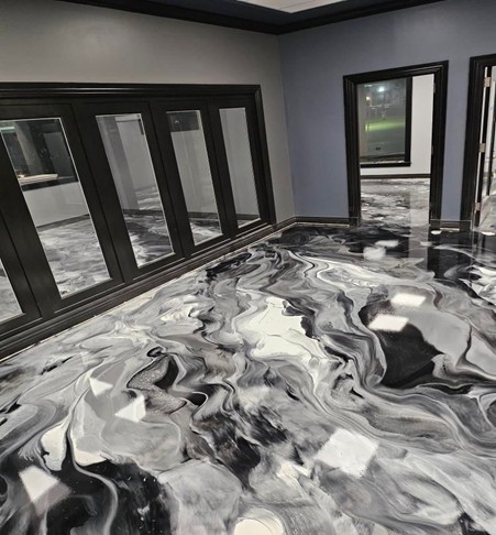 Metallic epoxy flooring chicago, decorative concrete chicago for bold surface design