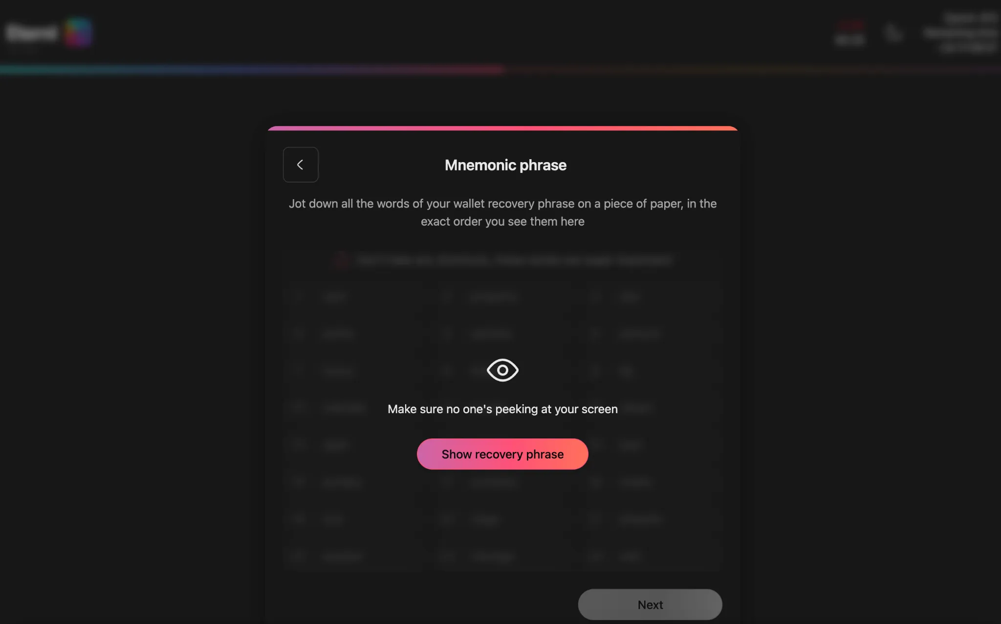 Create new wallet screen in Eternl Wallet showing wallet setup options for Cardano users