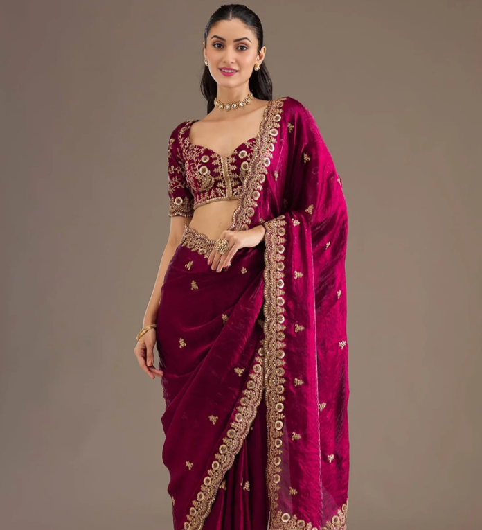 Elegant Saree Styling Guide with Pink and Maroon Color Trends