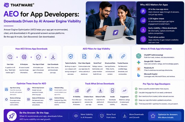 AEO for App Developers: Downloads Driven by AI Answer Engine Visibility