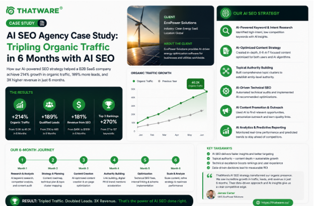 AI SEO Agency Case Study: Tripling Organic Traffic in 6 Months with AI SEO