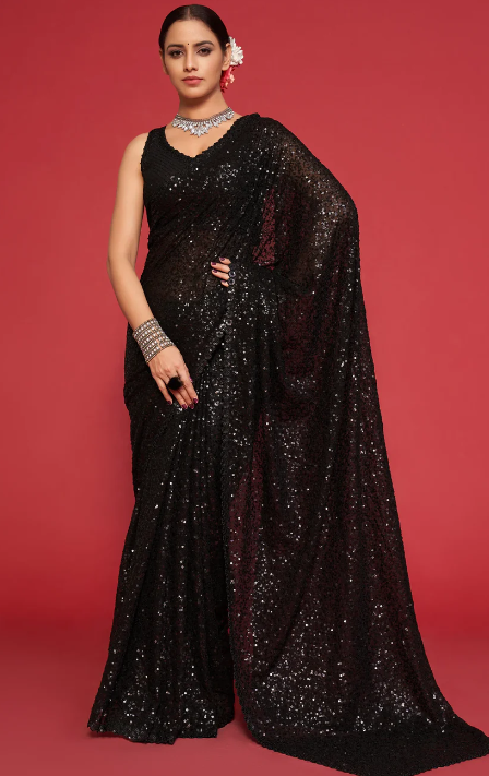 Black Sequins Sarees: The Perfect Blend of Elegance and Glamour