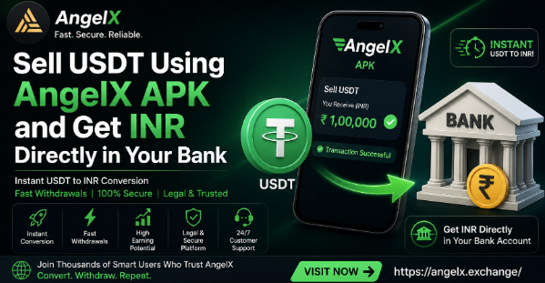 Sell USDT Using AngelX APK and Get INR Directly in Your Bank