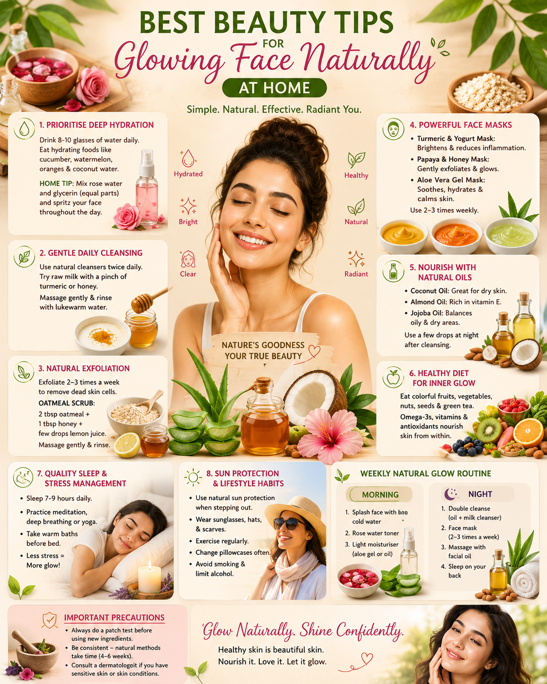 Best Beauty Tips for Glowing Face Naturally at Home