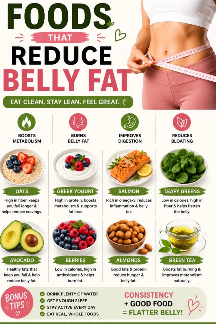 Foods That Help Reduce Belly Fat and Boost Metabolism