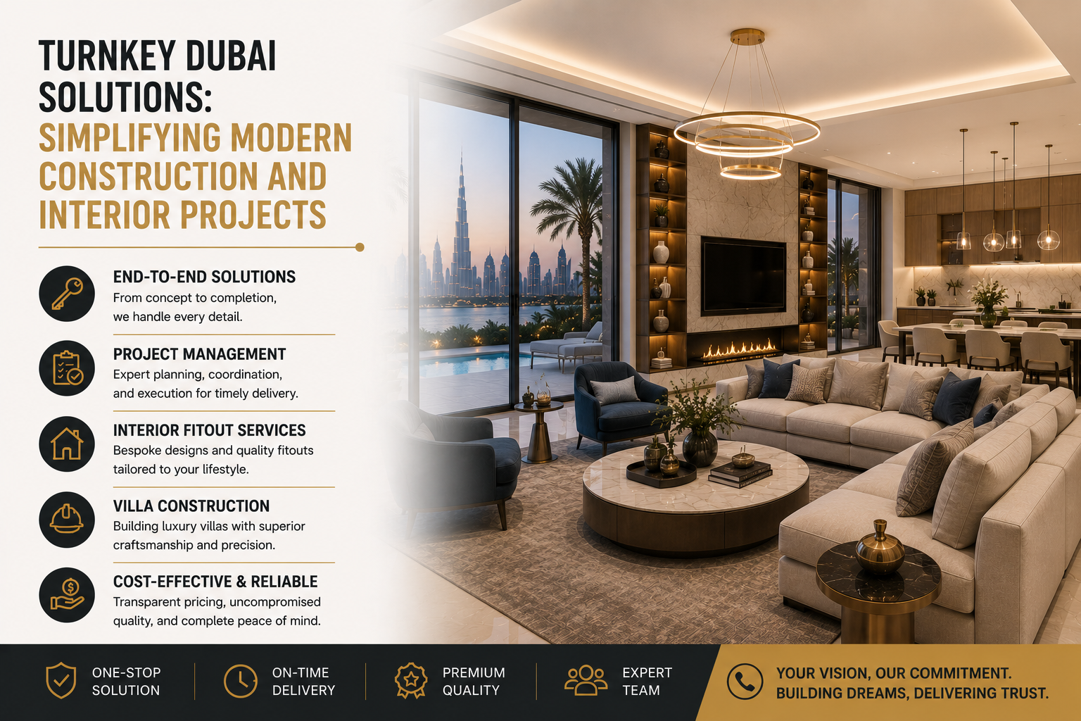 Turnkey Dubai Solutions: Simplifying Modern Construction and Interior Projects