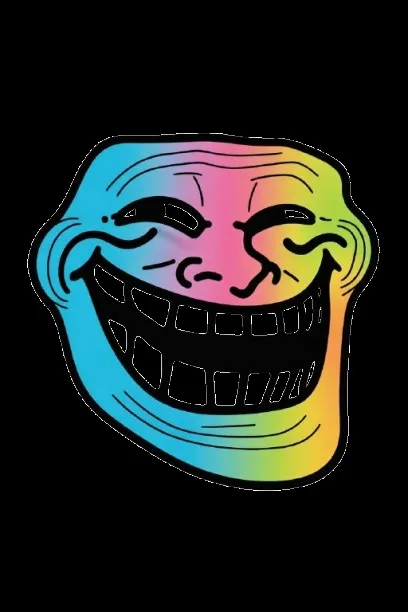 Multicolor Gradient Troll Face Meme