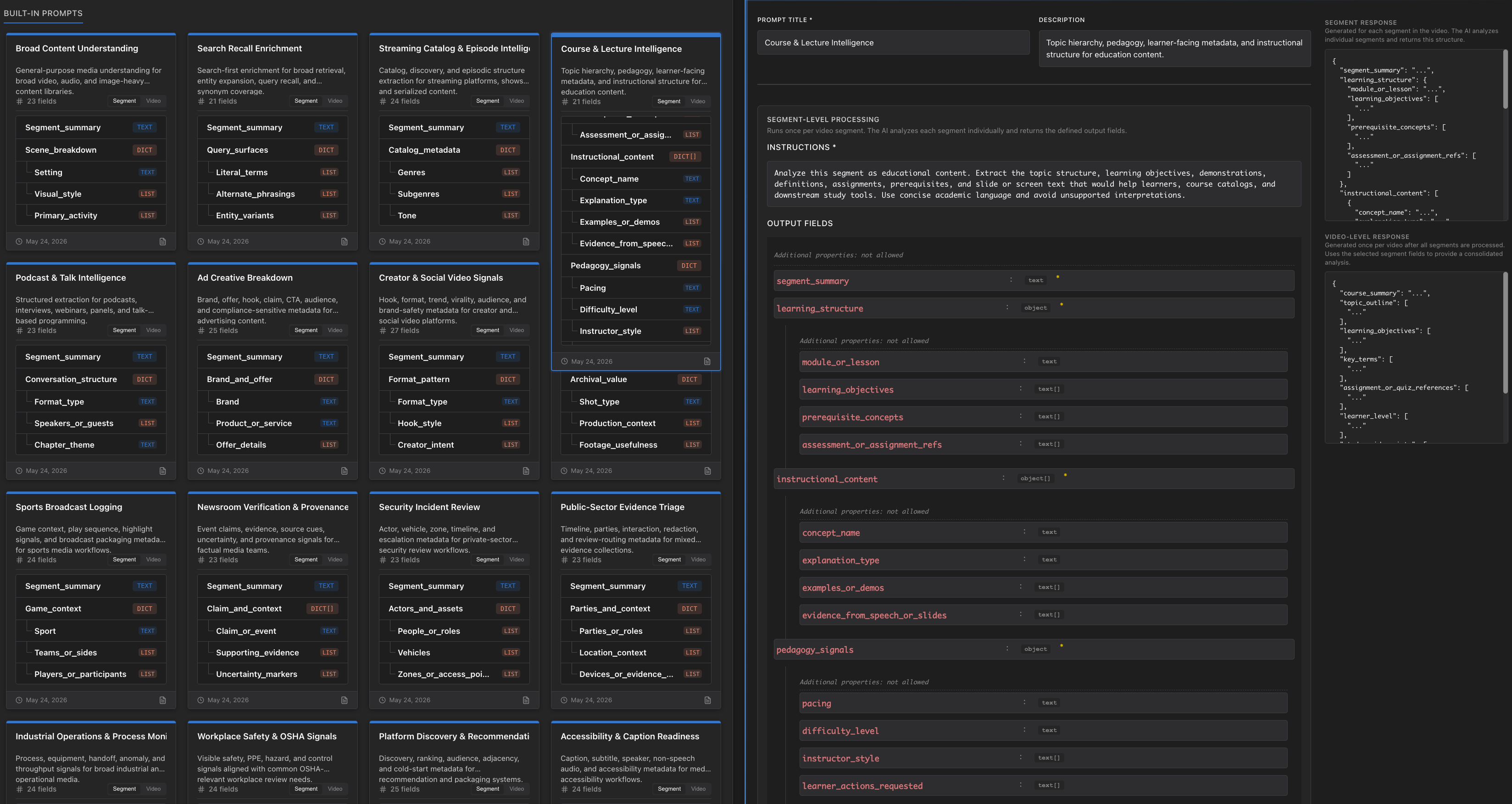 Schema Design for Production Video AI