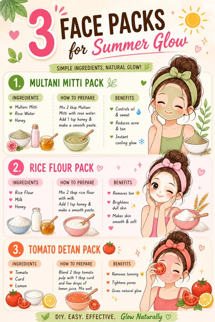 Easy Homemade Face Packs for Instant Glow Using Natural Ingredients