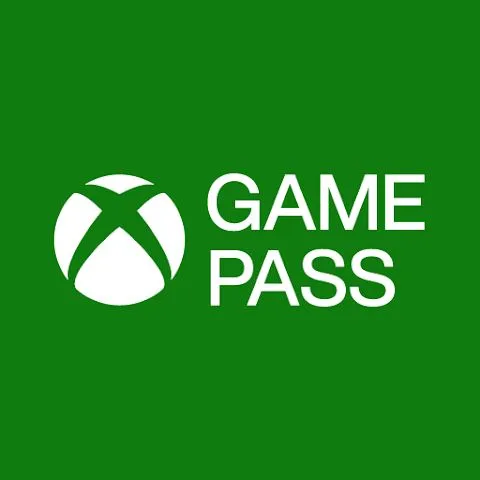 This may contain: the game pass logo on a green background