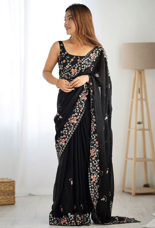 Black Saree and Party Wear Choli: The Role of Statement Pieces in Contemporary Ethnic Fashion