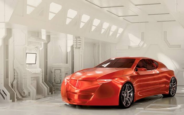 Luxury car with financial charts illustrating renting versus buying costs