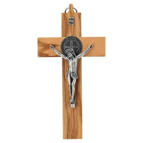 Holyart Olive wood Saint Benedict cross 