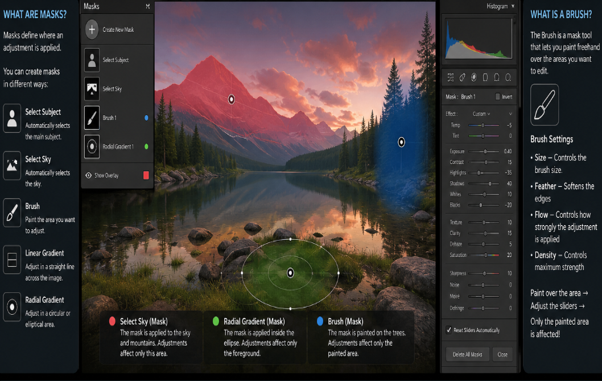 Hur fungerar masker och penslar i Lightroom Classic?
