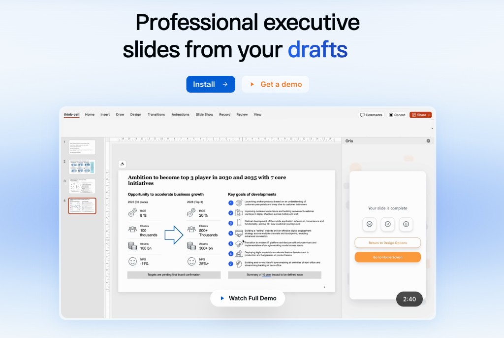 AI for professional presentations: helping teams create better business slides