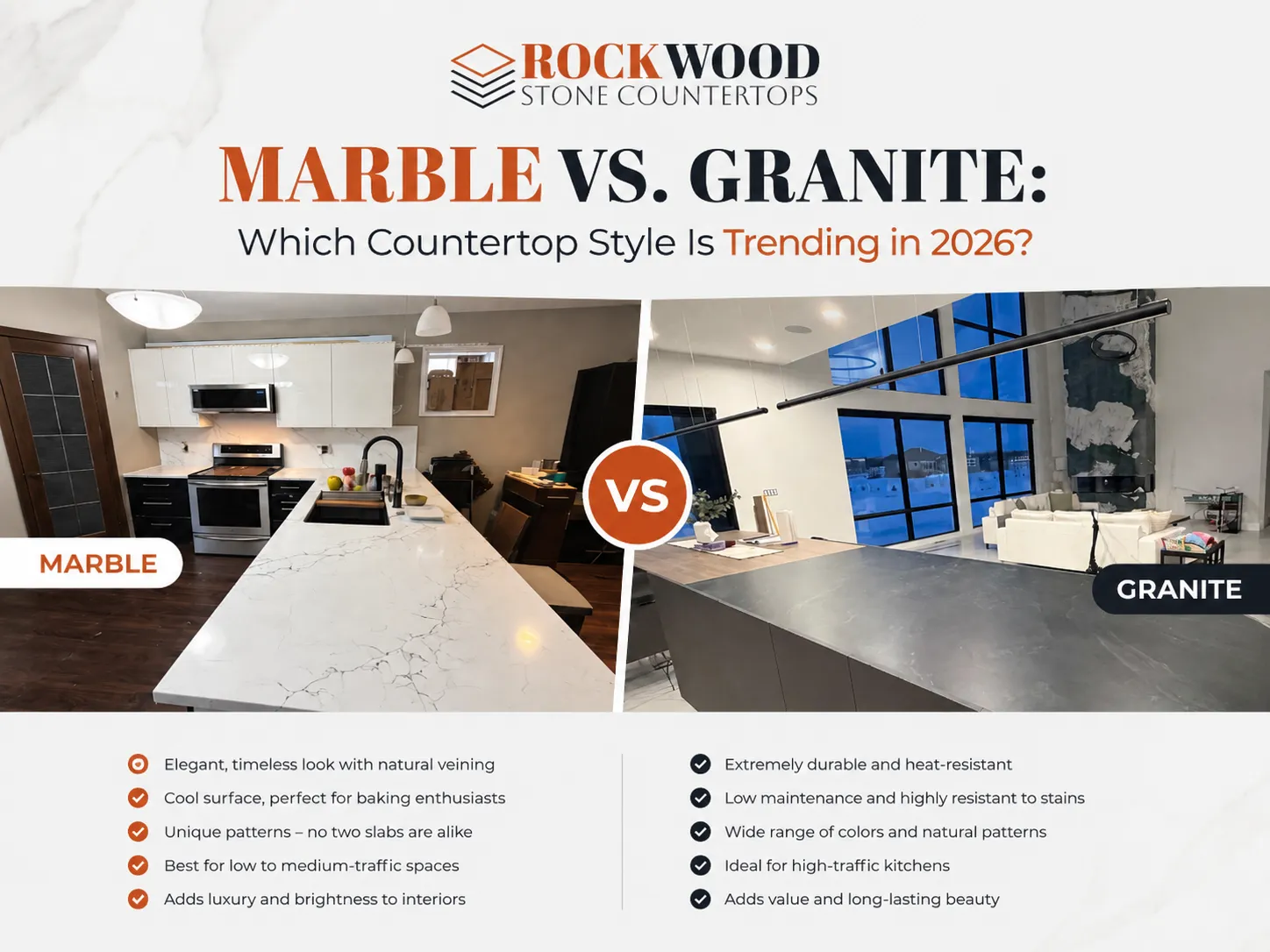 Marble vs. Granite: Which Countertop Style Is Trending in 2026? Marble vs. Granite: Which Countertop Style Is Trending in 2026?