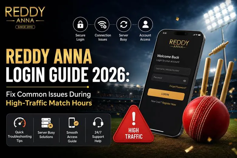 Reddy Anna Login Guide 2026 | Fix Match-Time Login Issues Reddy Anna Login Guide 2026 | Fix Match-Time Login Issues