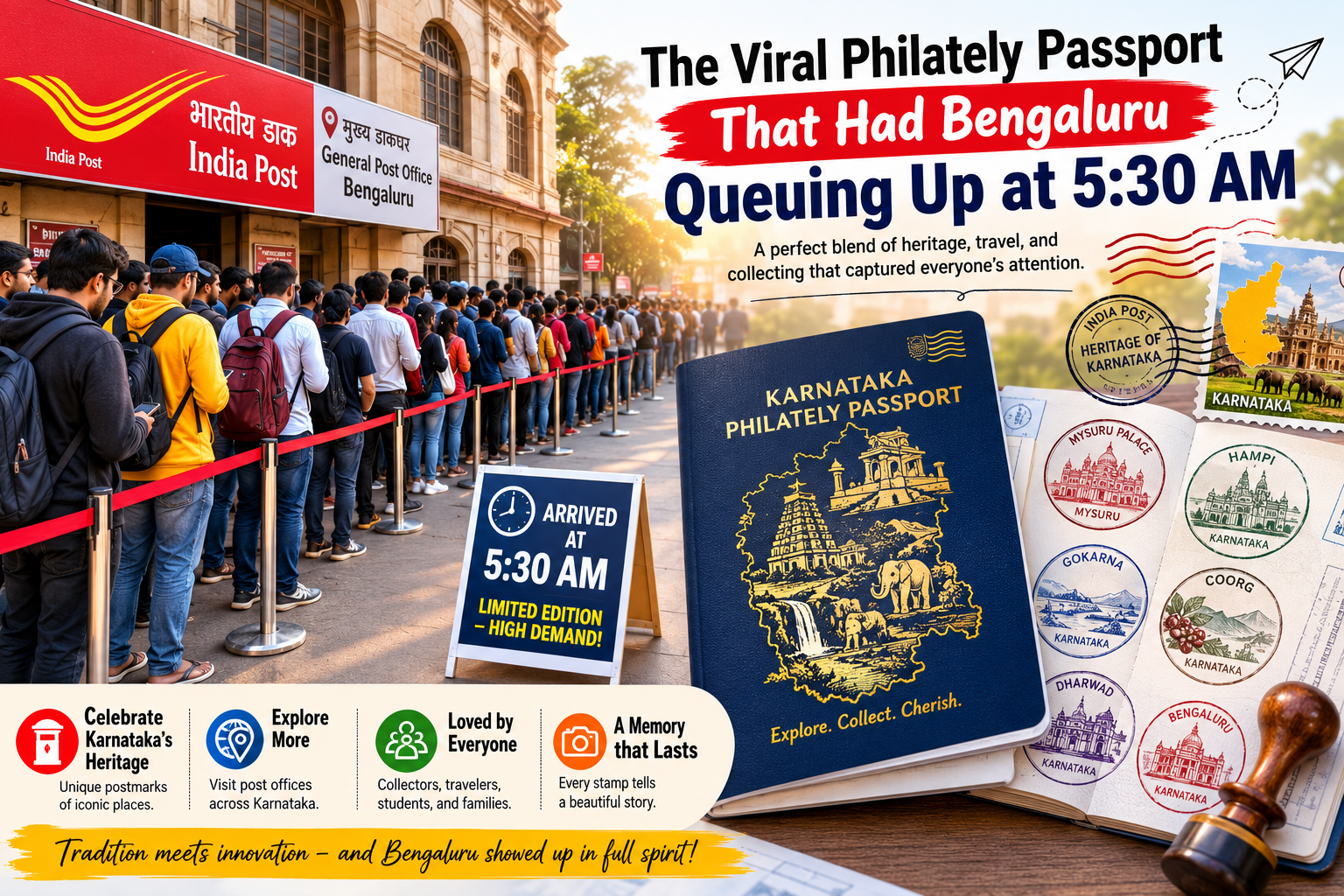 viral Karnataka Philately Passport Brings Crowds to Bengaluru Post Offices