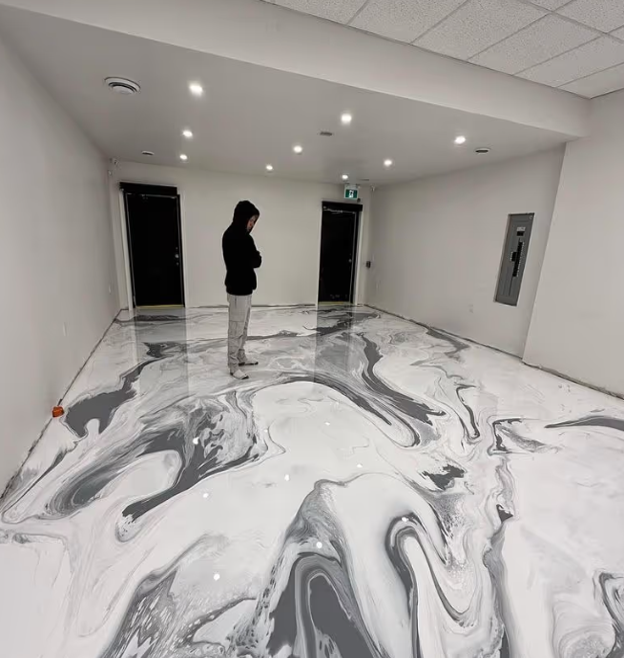 Metallic epoxy floor Tampa ideas for modern home spaces