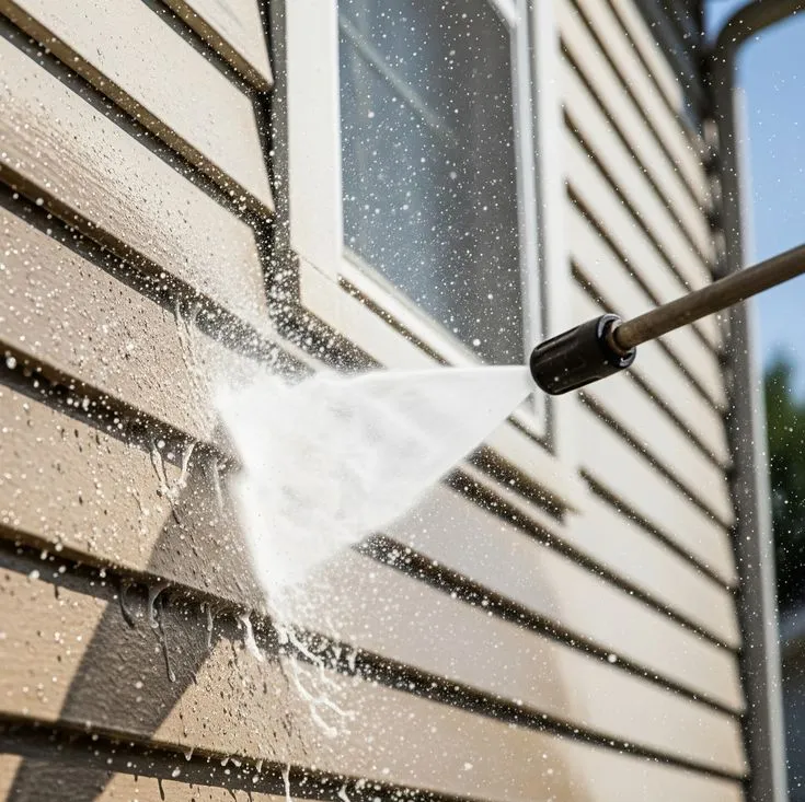 This contains: Boost your home's curb appeal instantly! 
✨ Our professional power washing service blasts away dirt, grime, and mildew, leaving your house looking fresh and revitalized. Ready for a sparkling clean? Contact us today for a free quote!  716 400-7016

#PowerWashing #HouseCleaning #HomeImprovement #CurbAppeal #KDPowerWashingBuffalo #Rochester