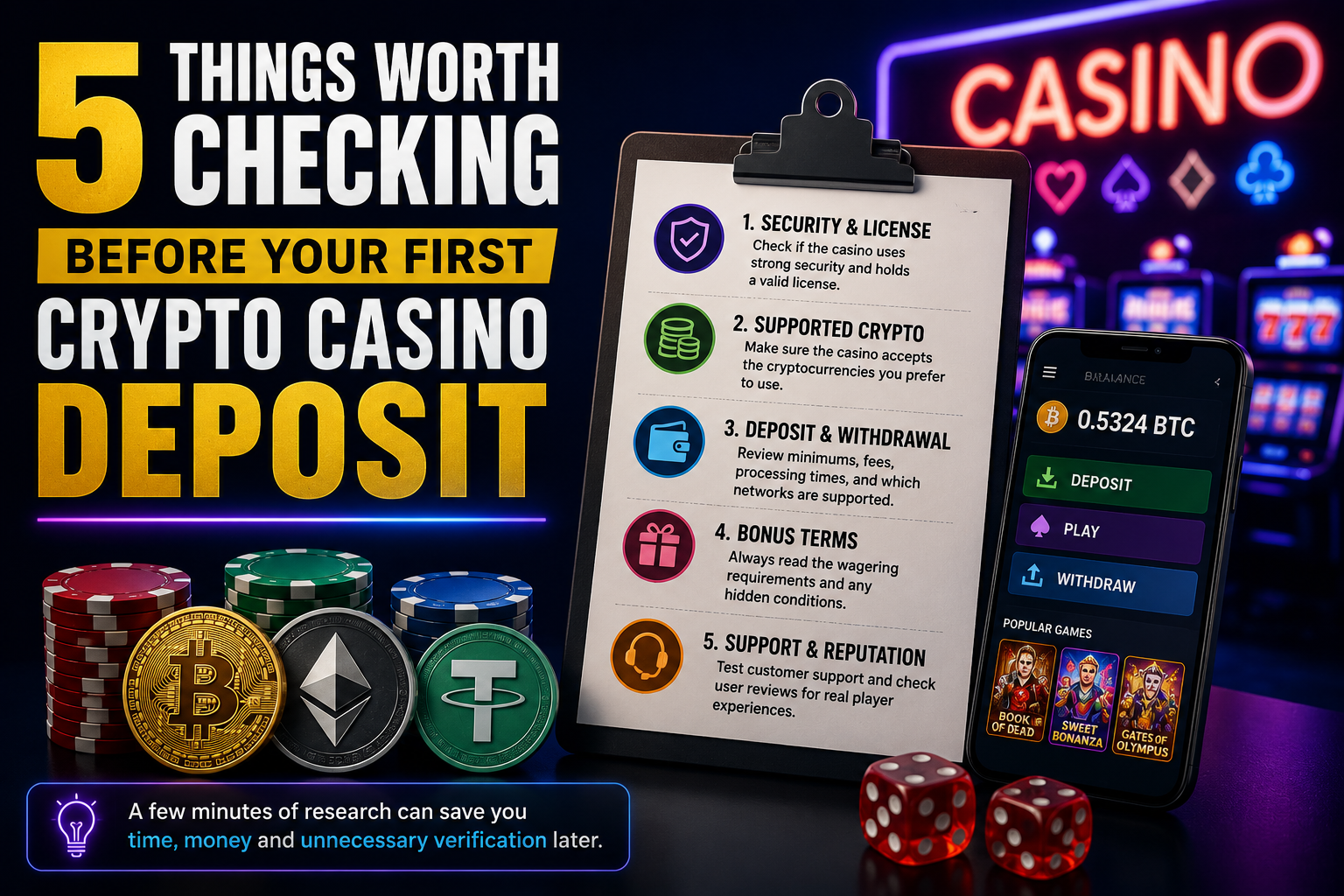 5 Things Worth Checking Before Your First Crypto Casino Deposit