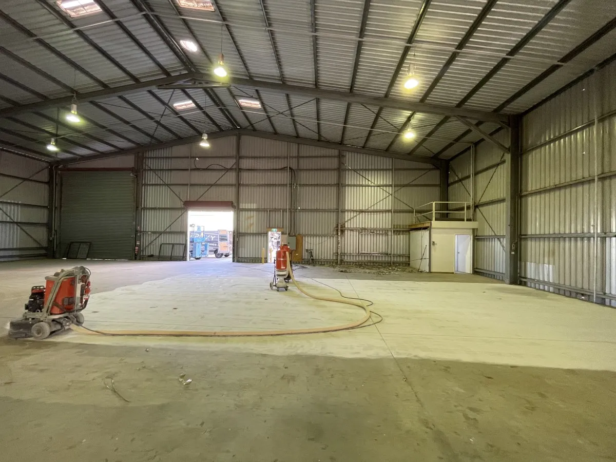 Concrete Grinding Industrial Shed In Lytton
