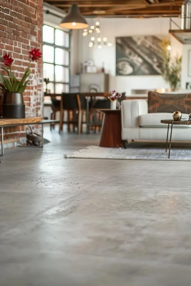 This contains: Industrial Flooring: Wood and Tile Options