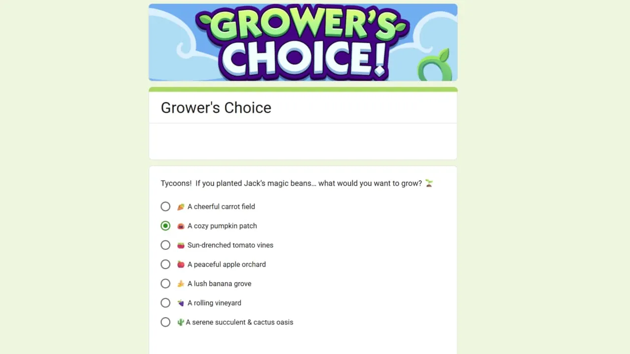 Monopoly Go Happy Harvest with Looney Tunes Grower's Choice Poll