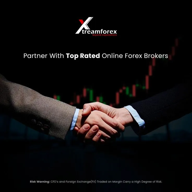 This may contain: two people shaking hands with the words partner with top rated online forex brokers
