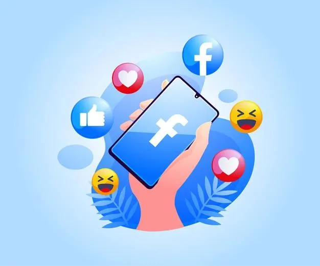 This may contain: someone holding up a tablet with social icons surrounding it