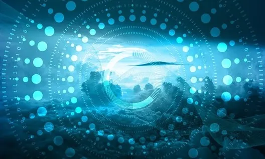 Abstract cloud infrastructure graphic representing AWS resources defined in code