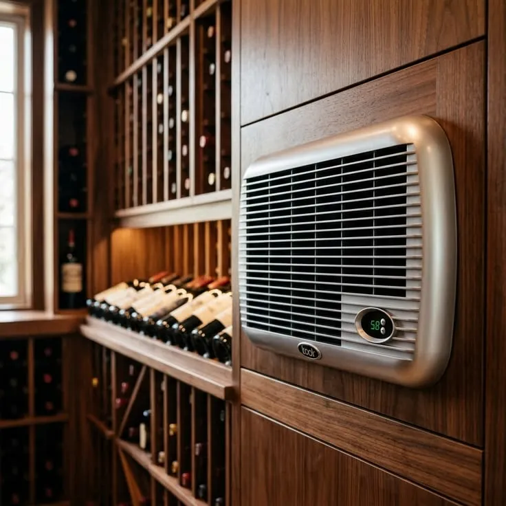 This may contain: a wine cellar filled with lots of bottles