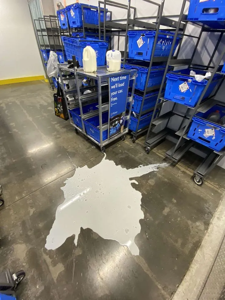 This may contain: the floor is dirty and needs to be cleaned