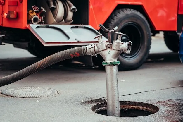 fire hydrant in use during a structure fire