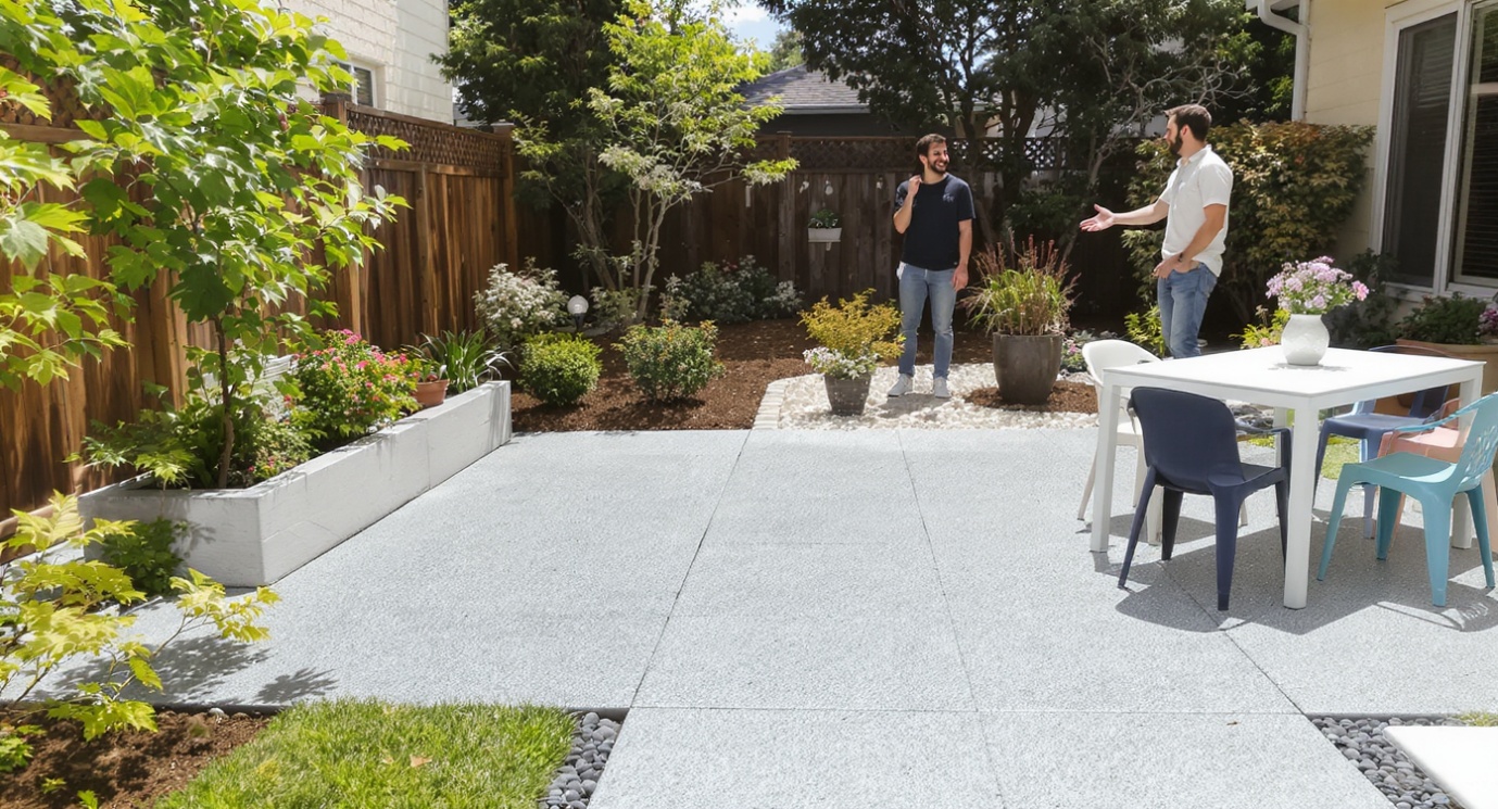 Turning a Worn Concrete Space Into a More Usable Area