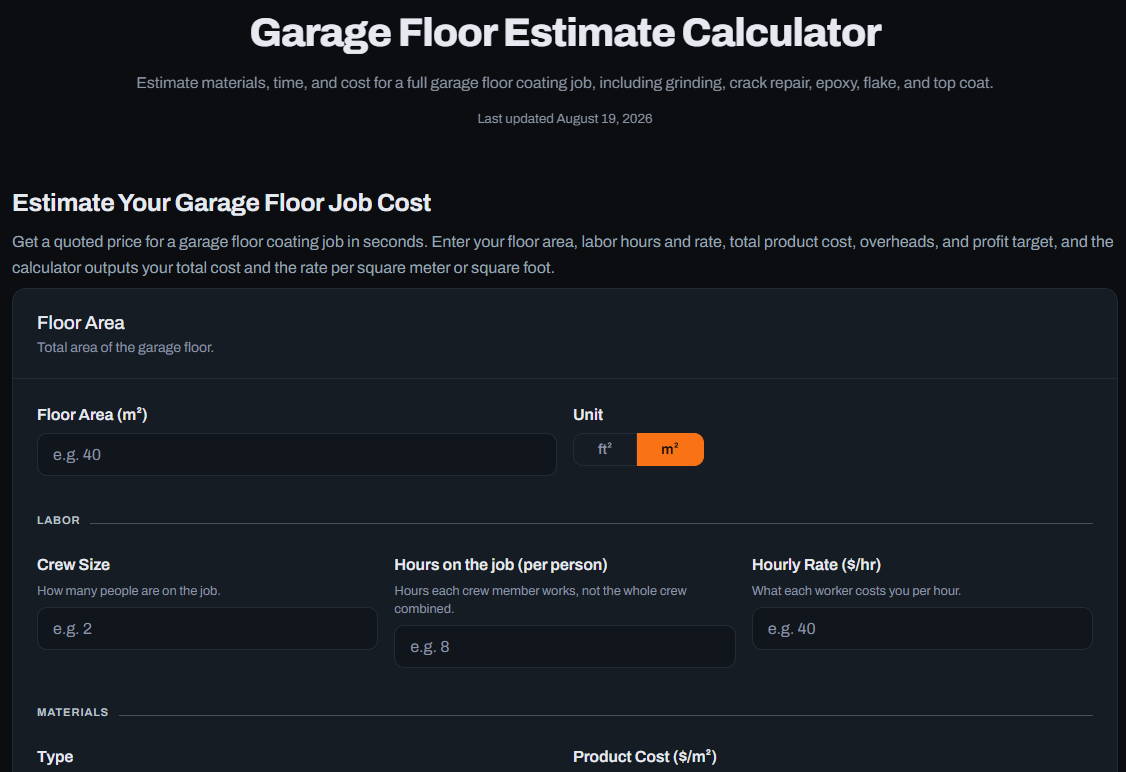 A Smarter Way to Estimate the Cost of a Garage Floor Project