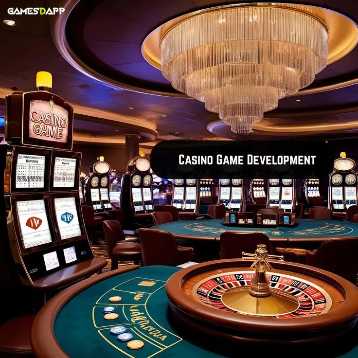 This may contain: a casino room filled with lots of rouleets