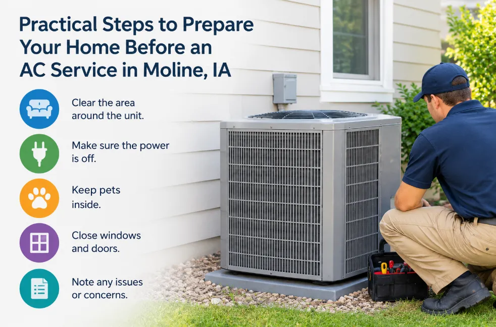 Practical Steps to Prepare Your Home Before an AC Service in Moline, IA