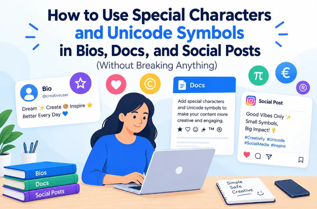 How to Use Special Characters and Unicode Symbols in Bios, Docs, and Social Posts (Without Breaking Anything)