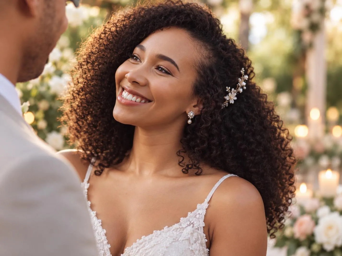 5 Romantic Hairstyles With Kinky Curly Human Hair Bundles for Weddings and Date Nights