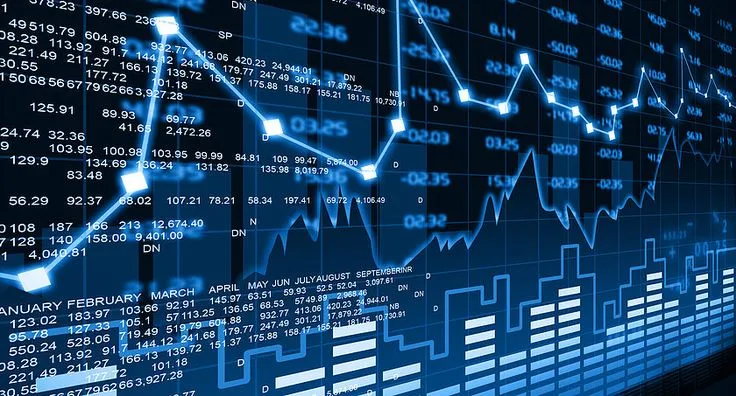 This may contain: an abstract blue background with lines and numbers on it, as well as the graph in the foreground
