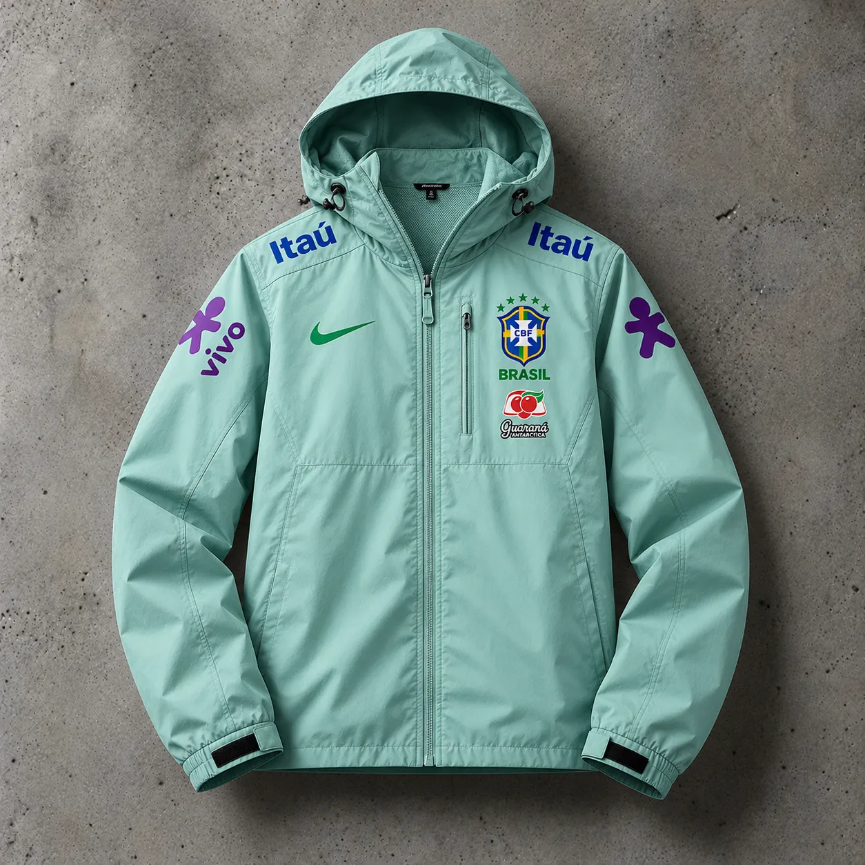 Veste Brésil turquoise à capuche - Rio District