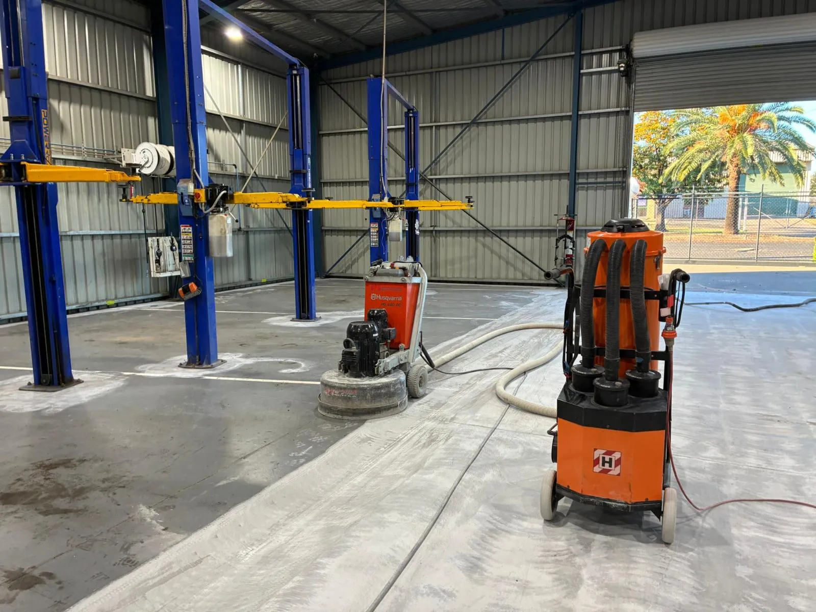 Concrete floor grinding on a commercial slab in Newcastle