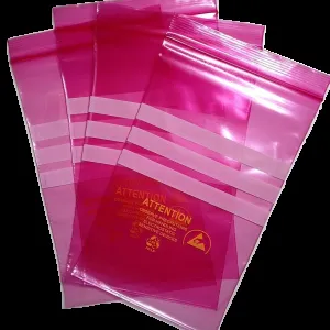 Open Top Pink Anti Static Bags